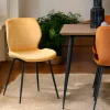 Chaise en velours jaune style moderne (lot de 2) MELBOURNE