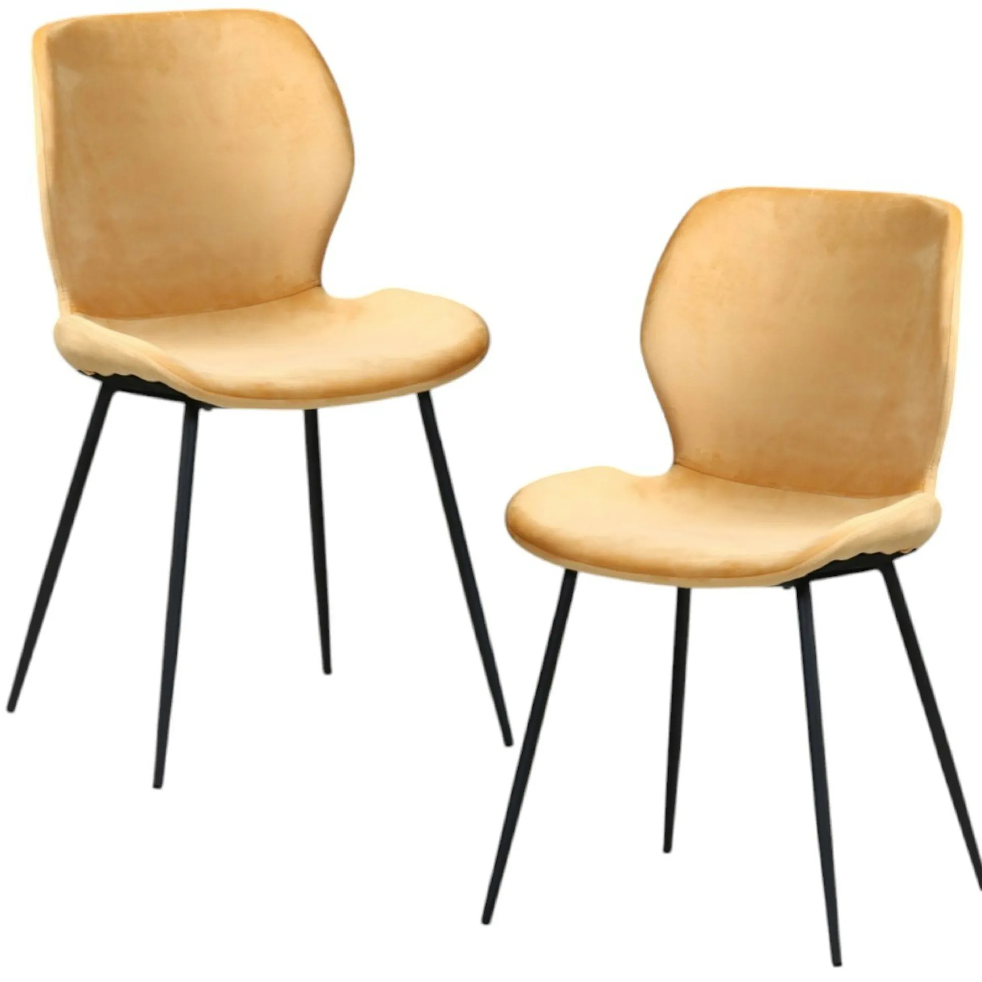 Chaise en velours jaune style moderne (lot de 2) MELBOURNE