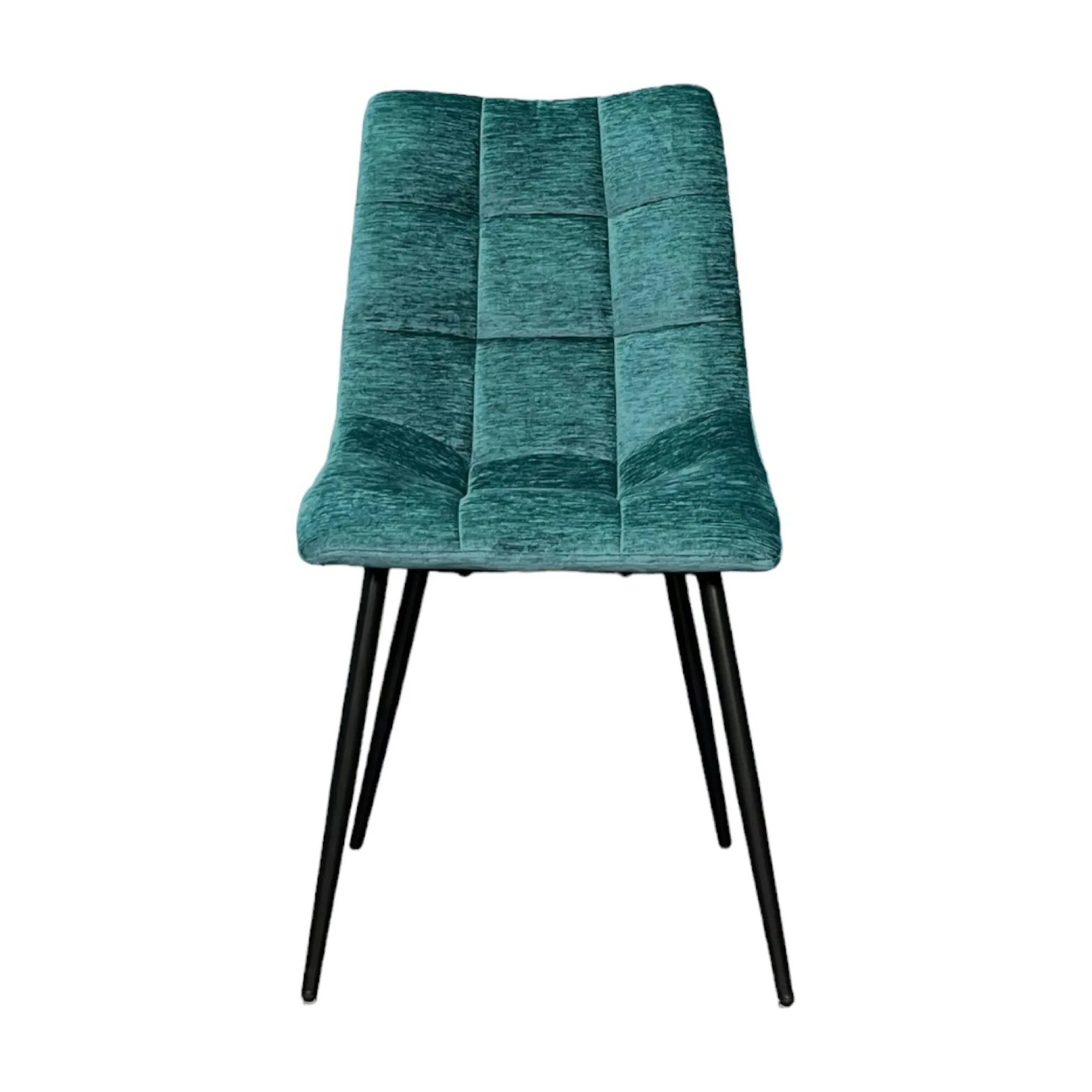 Chaise en velours lagon motif damier (lot de 2) PALERME