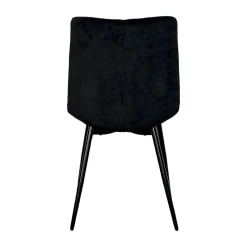 Chaise en velours noir motif damier (lot de 2) PALERME