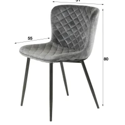 Chaise en velours piqué bleu (lot de 2) MELBOURNE