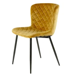 Chaise en velours piqué moutarde (lot de 2) MELBOURNE