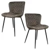 Chaise en velours piqué taupe (lot de 2) MELBOURNE