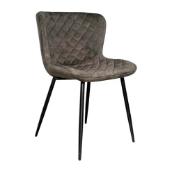 Chaise en velours piqué taupe (lot de 2) MELBOURNE