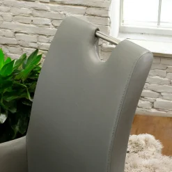 Chaise fauteuil anthracite avec poignée (lot de 2) HELSINKI