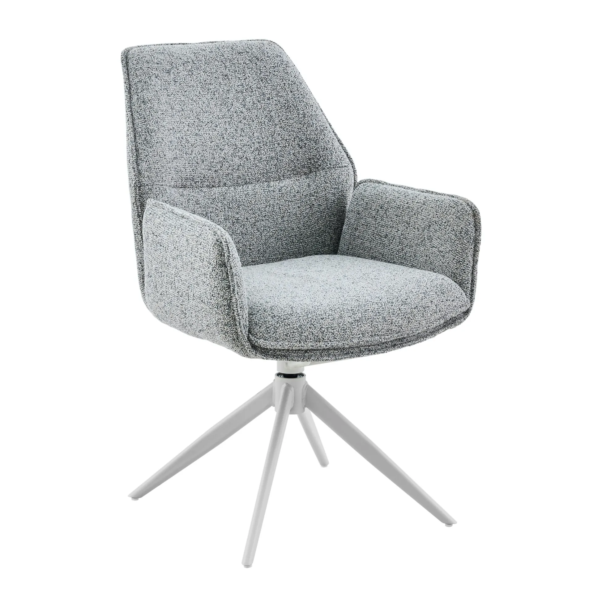 Chaise gris chiné pivotante à accoudoirs (lot de 2) CORTINA