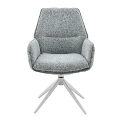 Chaise gris chiné pivotante à accoudoirs (lot de 2) CORTINA