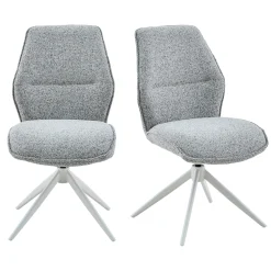 Chaise gris chiné pivotante (lot de 2) CORTINA