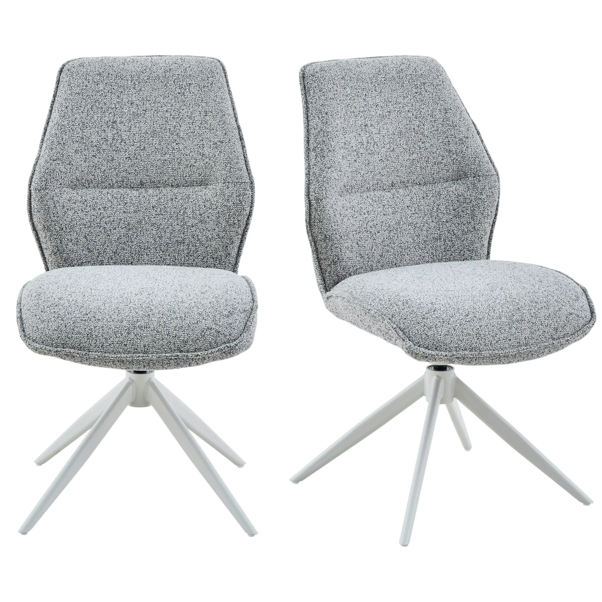 Chaise gris chiné pivotante (lot de 2) CORTINA