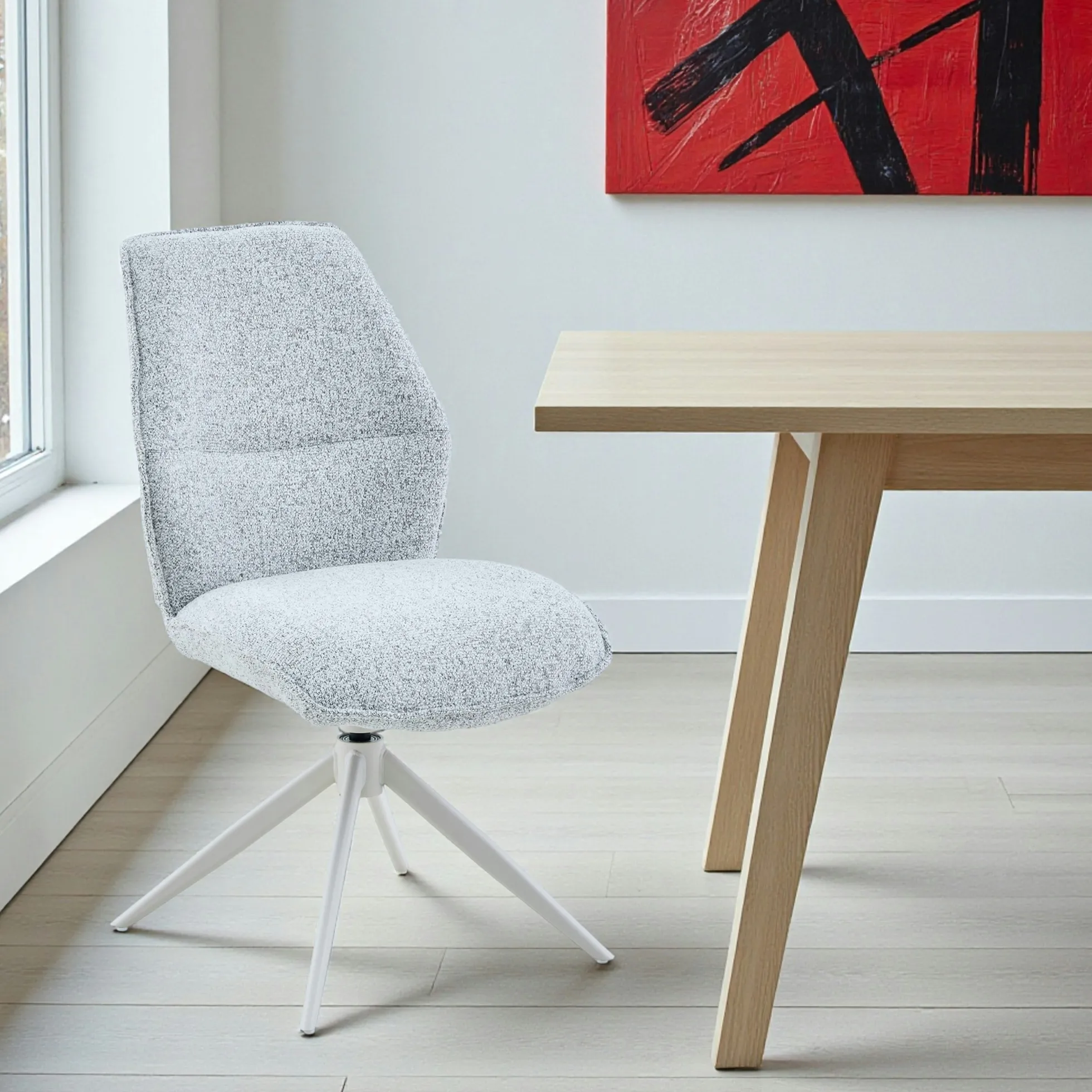 Chaise gris clair chiné pivotante (lot de 2) CORTINA
