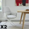 Chaise gris clair chiné pivotante à accoudoirs (lot de 2) CORTINA