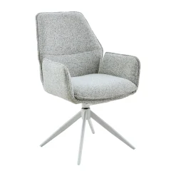 Chaise gris clair chiné pivotante à accoudoirs (lot de 2) CORTINA