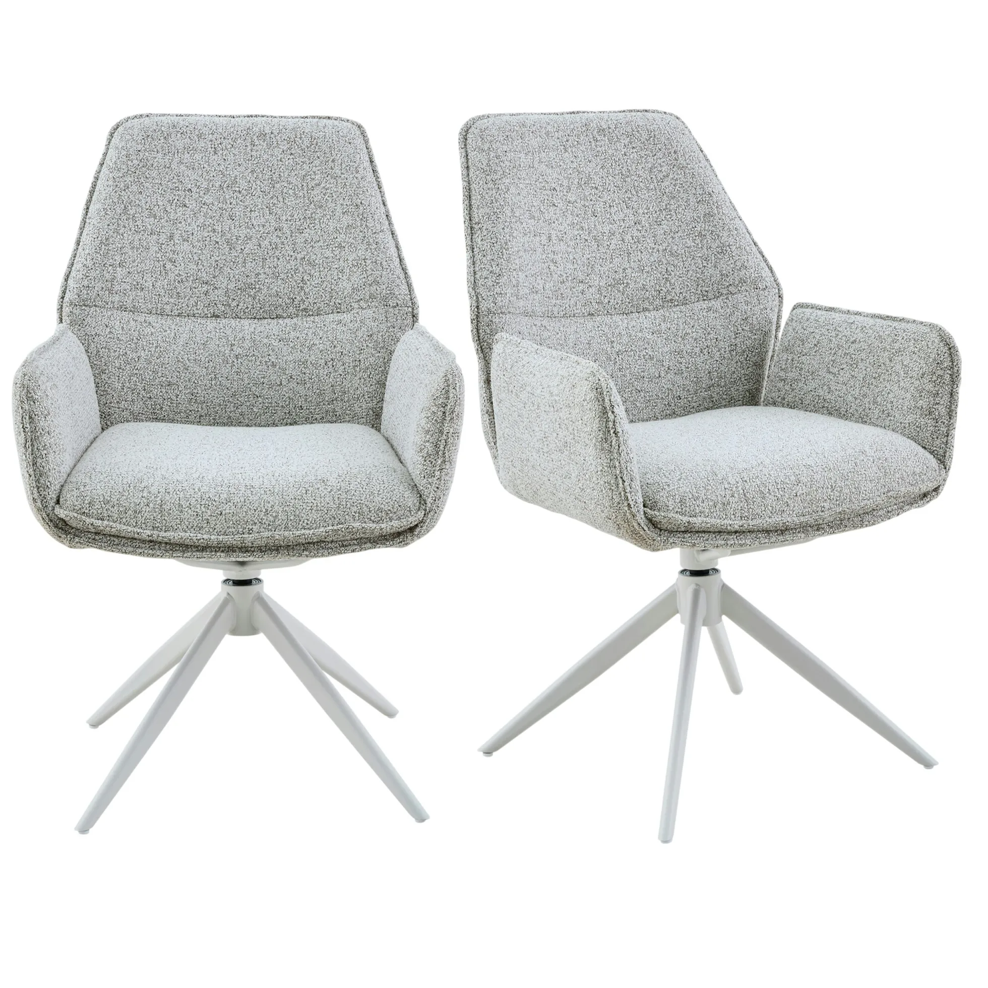 Chaise gris clair chiné pivotante à accoudoirs (lot de 2) CORTINA
