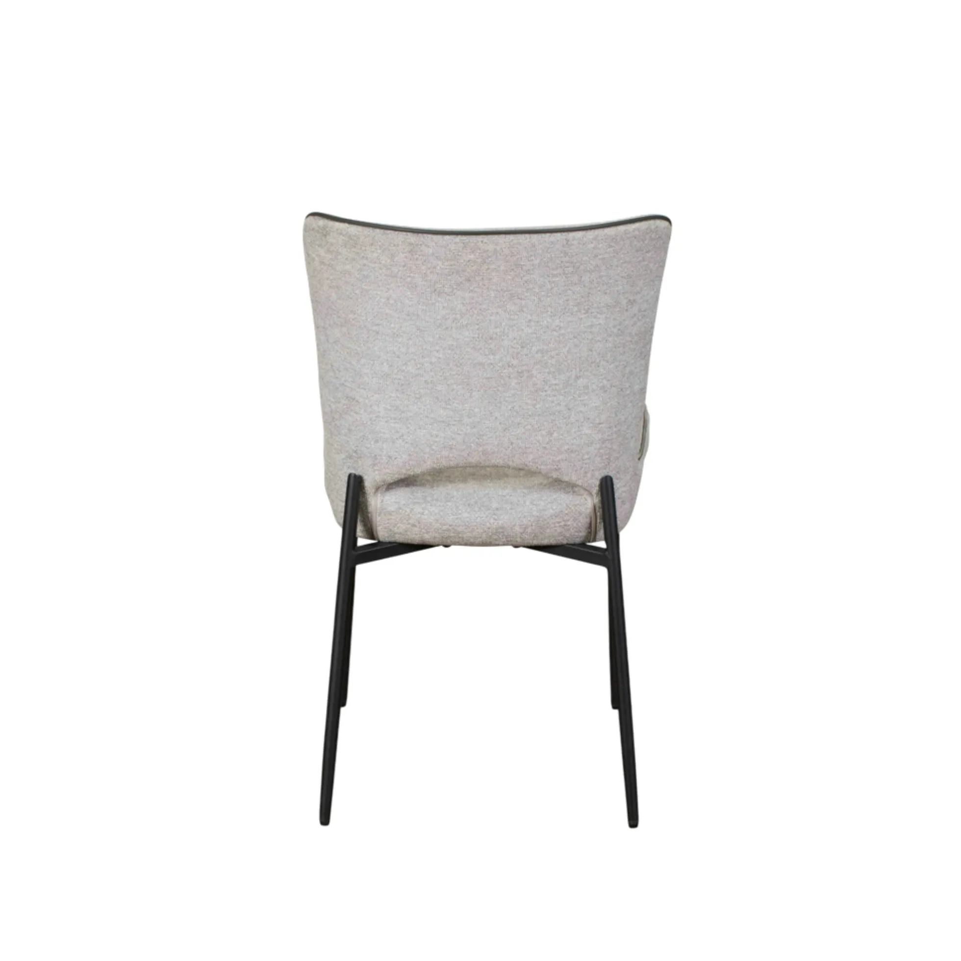Chaise gris clair dos ajouré et passepoil (lot de 2) OKA