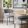 Chaise gris clair en bouclette avec dossier arrondi (lot de 2) MONTREUX
