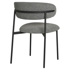 Chaise gris clair en bouclette avec dossier arrondi (lot de 2) MONTREUX