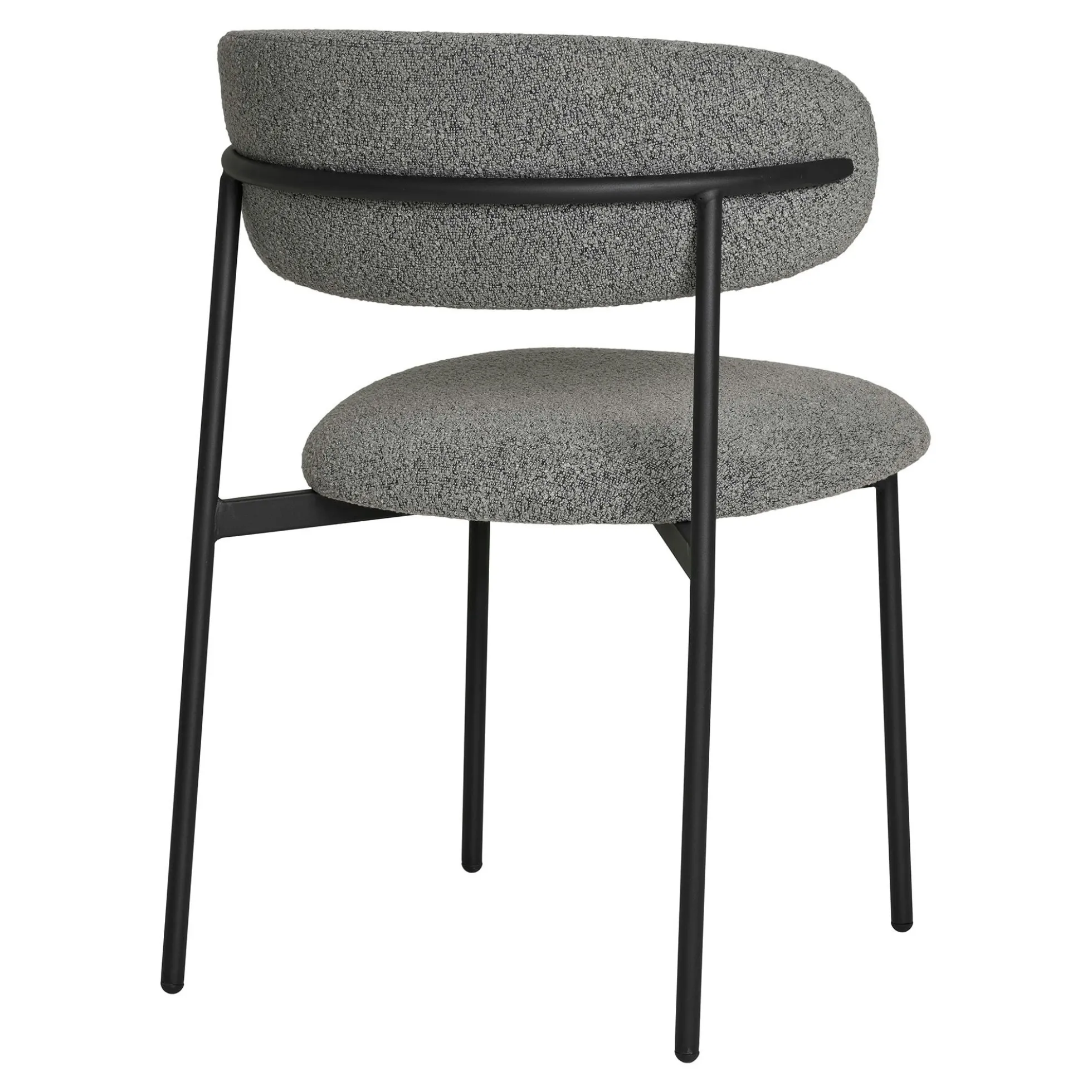 Chaise gris clair en bouclette avec dossier arrondi (lot de 2) MONTREUX