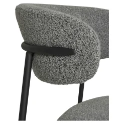Chaise gris clair en bouclette avec dossier arrondi (lot de 2) MONTREUX
