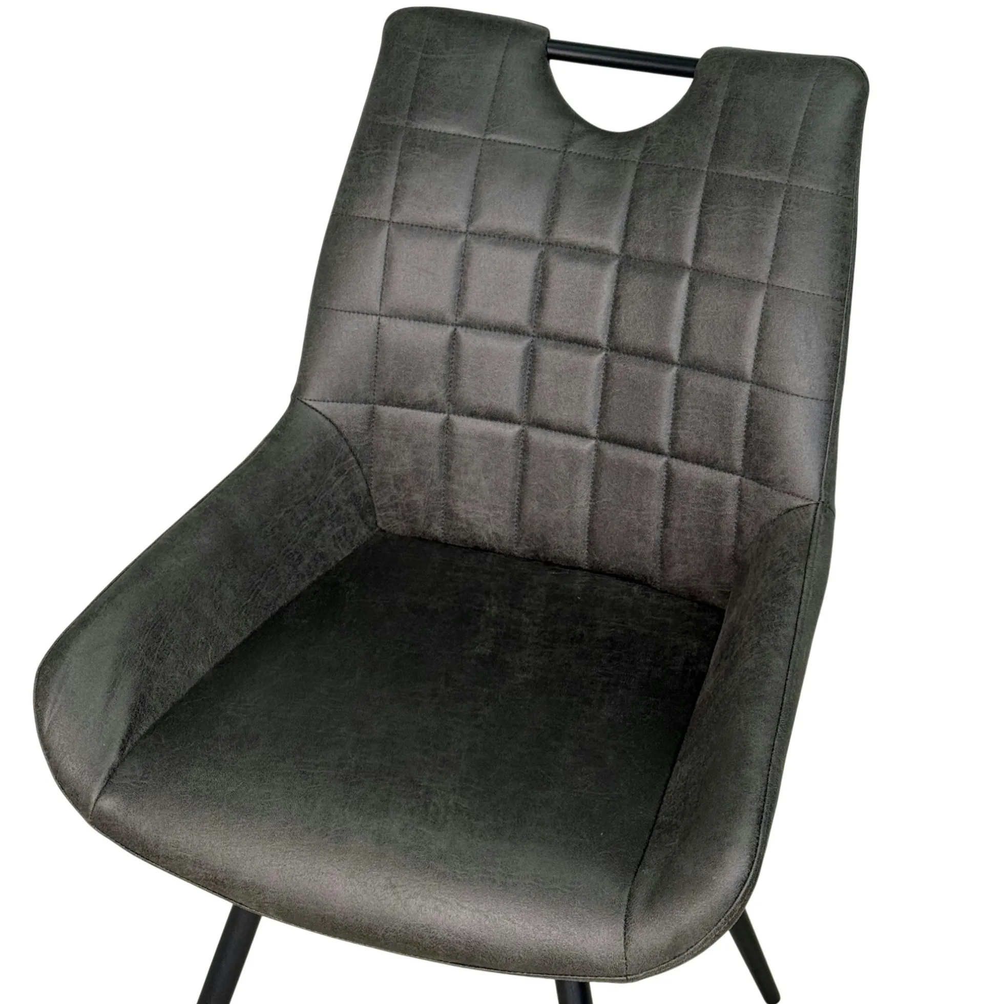 Chaise grise effet vieilli à poignée intégrée (lot de 2) MALMOE