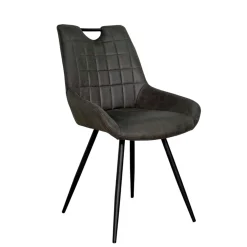 Chaise grise effet vieilli à poignée intégrée (lot de 2) MALMOE