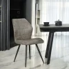 Chaise grise motif damier, (lot de 2) LOMBARDIE