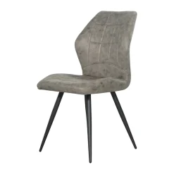 Chaise grise motif damier, (lot de 2) LOMBARDIE