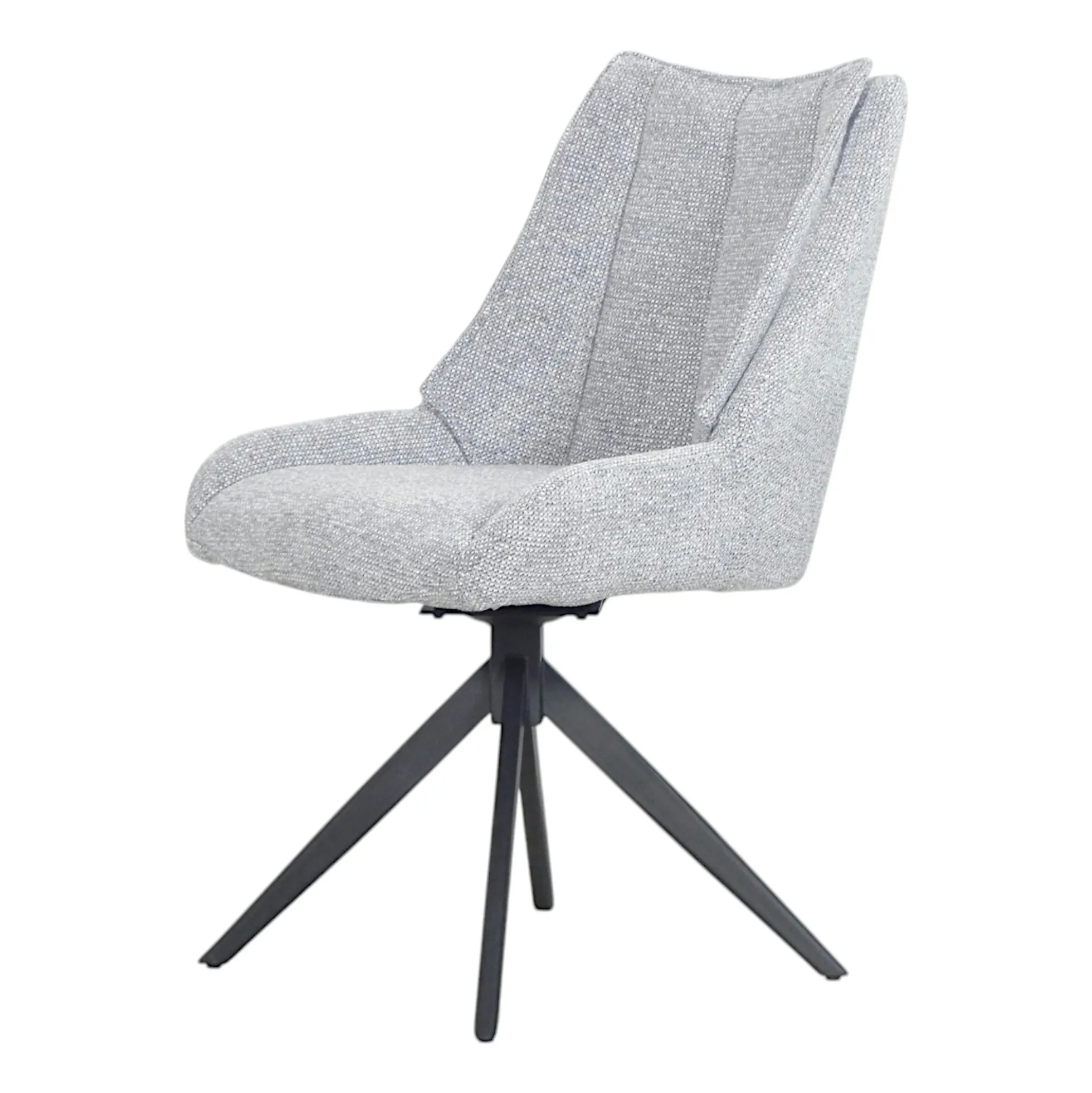 Chaise grise pivotante en velours texturé (lot de 2) IENA