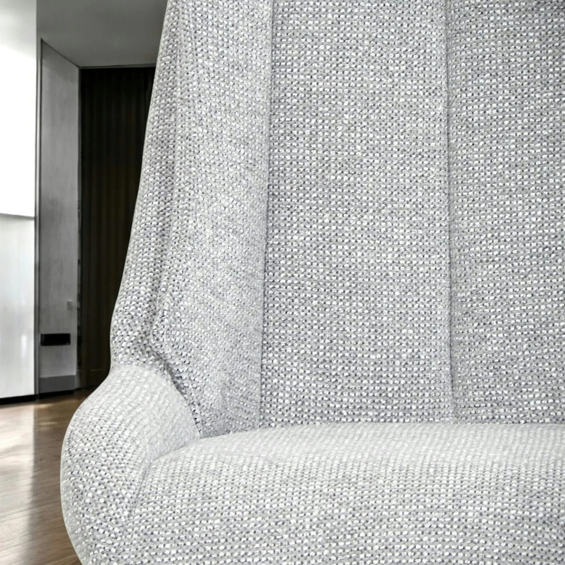 Chaise grise pivotante en velours texturé (lot de 2) IENA