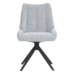 Chaise grise pivotante en velours texturé (lot de 2) IENA