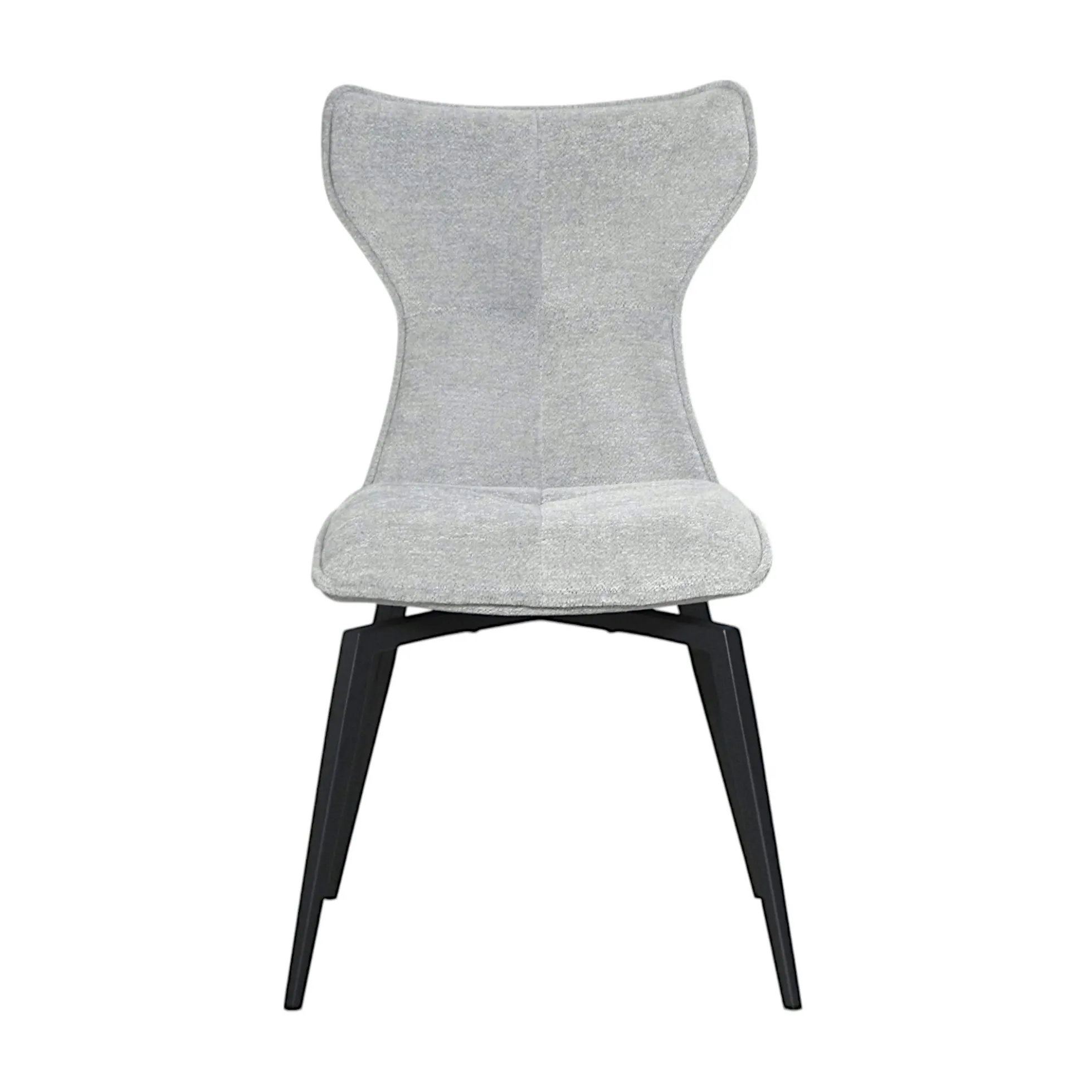Chaise grise pivotante en velours avec passepoil (lot de 2) LOMBARDIE