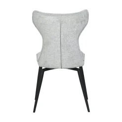 Chaise grise pivotante en velours avec passepoil (lot de 2) LOMBARDIE