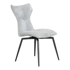 Chaise grise pivotante en velours avec passepoil (lot de 2) LOMBARDIE