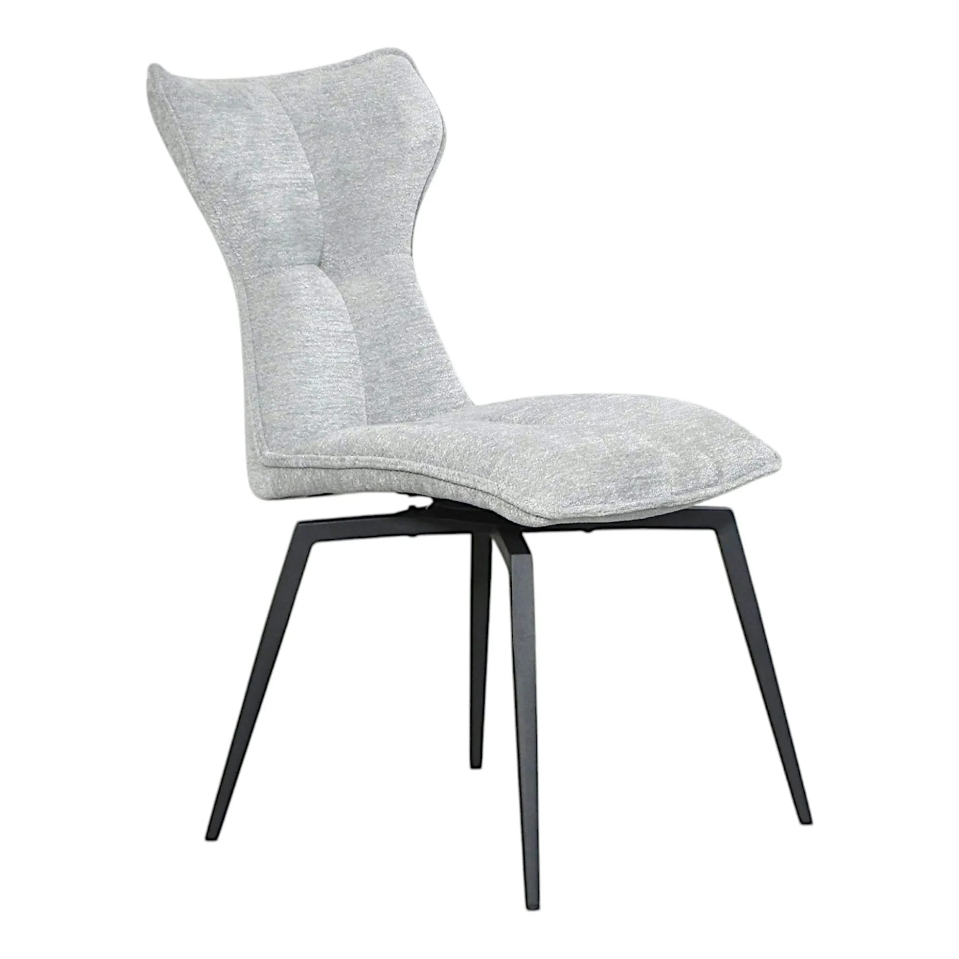 Chaise grise pivotante en velours avec passepoil (lot de 2) LOMBARDIE