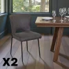 Chaise gris foncé à dos ajouré (lot de 2) OKA