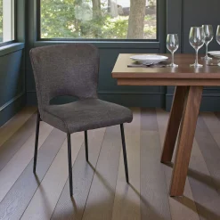 Chaise gris foncé à dos ajouré (lot de 2) OKA
