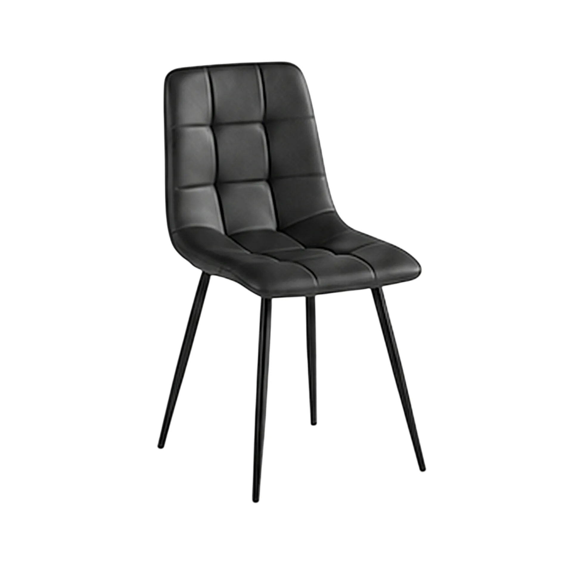 Chaise gris foncé motif damier (lot de 2) LORA