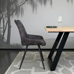 Chaise gris sombre avec poignée (lot de 2) MALMOE