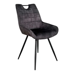 Chaise gris sombre avec poignée (lot de 2) MALMOE