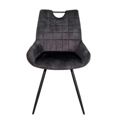 Chaise gris sombre avec poignée (lot de 2) MALMOE