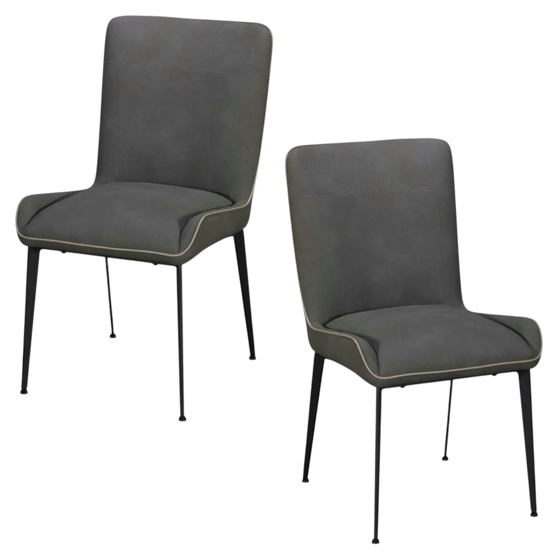 Chaise gris sombre, entretien facile (lot de 2) OKA