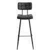 Chaise haute bar capitonnée noire TIM (lot de 2)