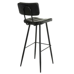 Chaise haute bar capitonnée noire TIM (lot de 2)
