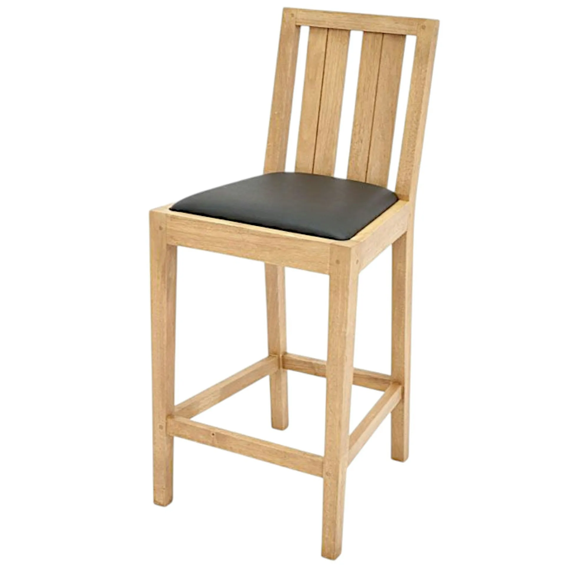 Chaise haute de bar en hévéa ATTAN