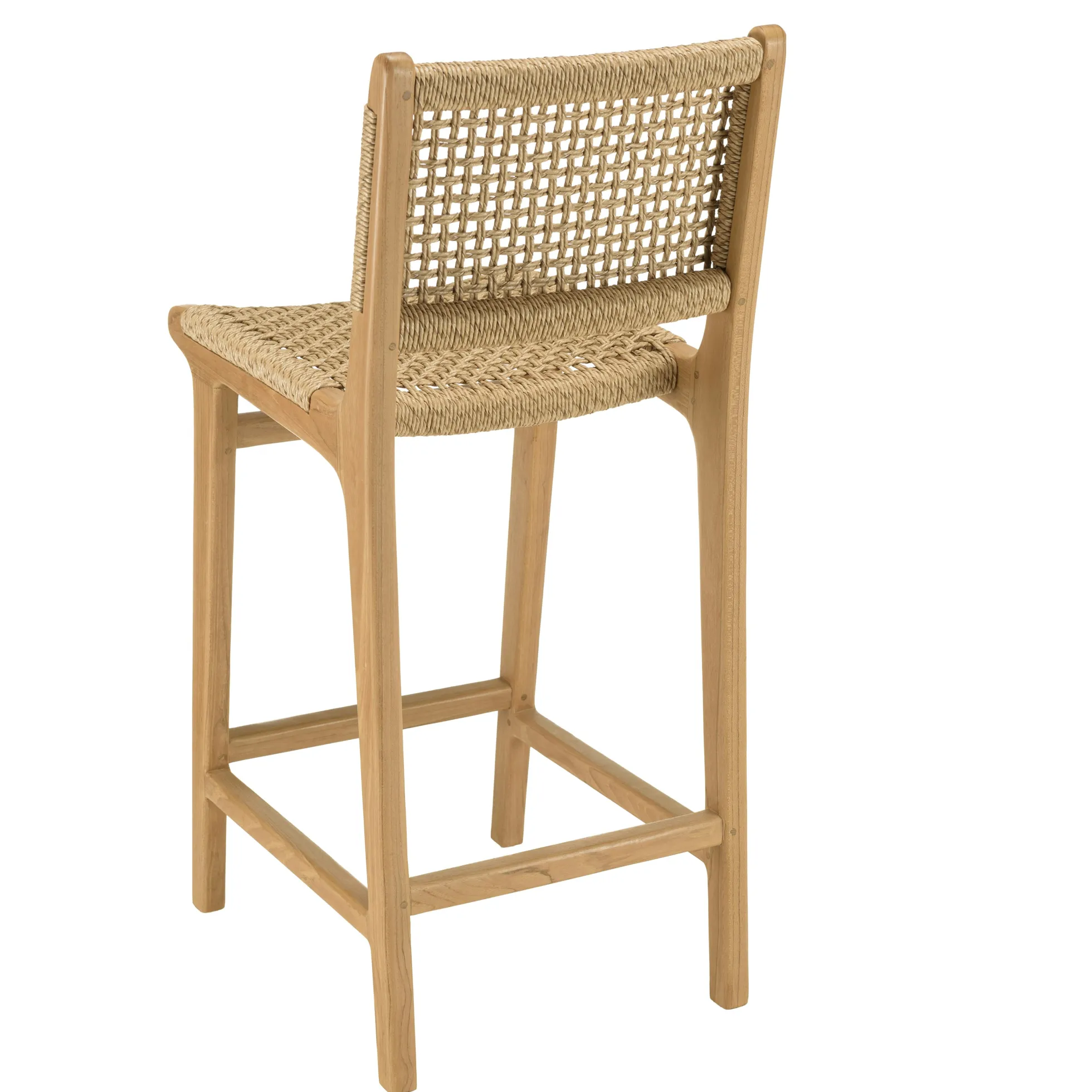 Chaise haute de jardin teck et assise tressée (lot de 2) SUMMER
