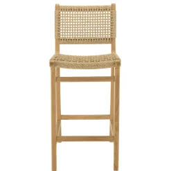 Chaise haute de jardin teck et assise tressée (lot de 2) SUMMER