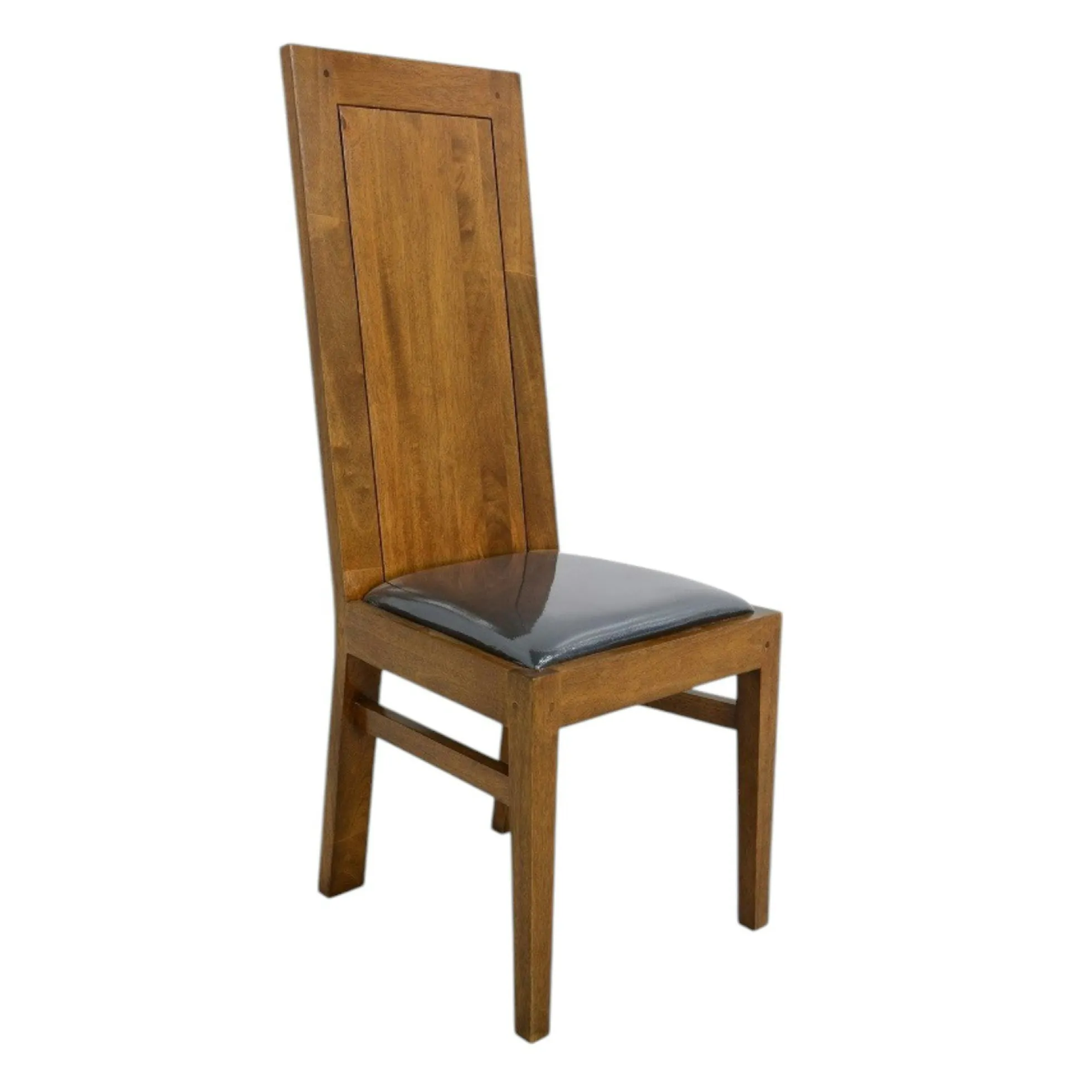 Chaise Hévéa assise mousse, dossier plein 42x49x110cm OLGA