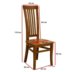 Chaise Hévéa 45x51x110cm MAORI