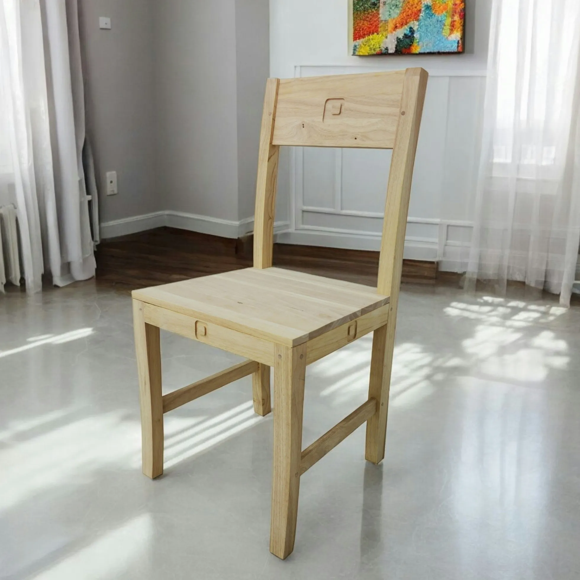 Chaise Hévéa 45x46x90cm TESSA