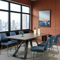 Chaise industrielle bleu foncé (lot de 2) SALERNE