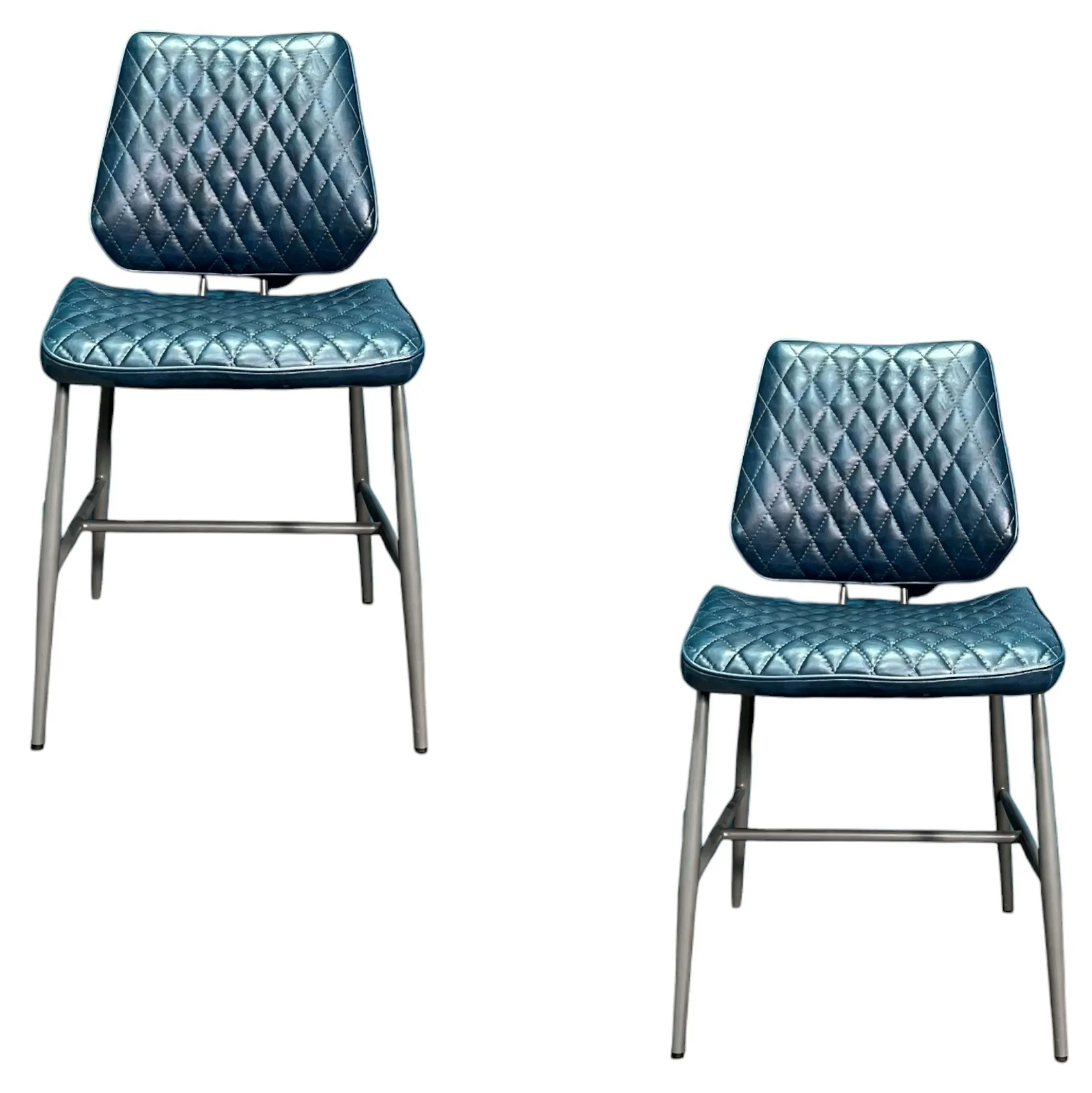 Chaise industrielle bleu foncé (lot de 2) SALERNE